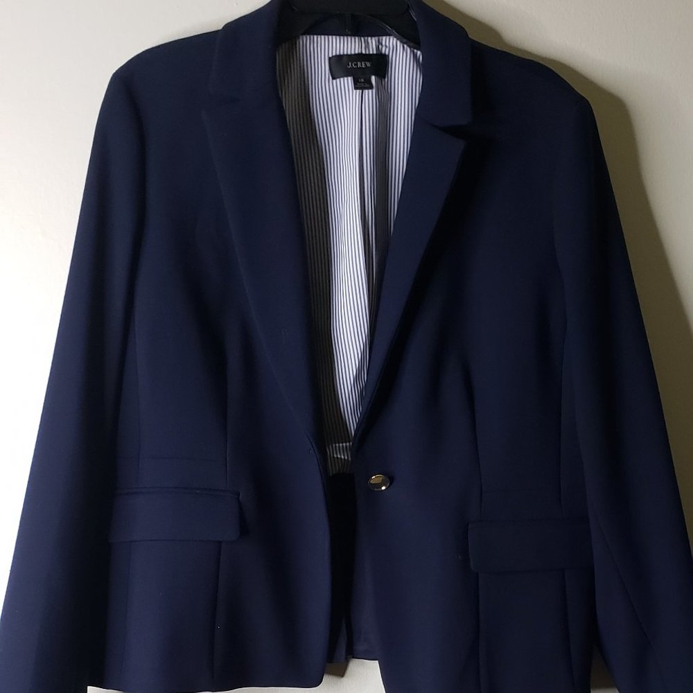 JCrew Navy Blue Peplum Blazer, Size 18